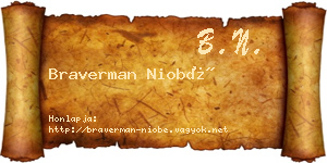 Braverman Niobé névjegykártya